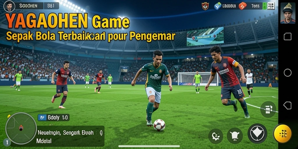 Tampilan gameplay yang menarik di YAGAOHEN dengan aksi sepak bola mendebarkan.